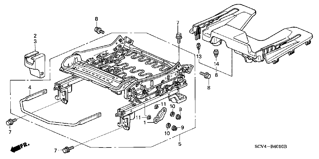 B 4010 FRONT SEAT COMPONENTS (L.)