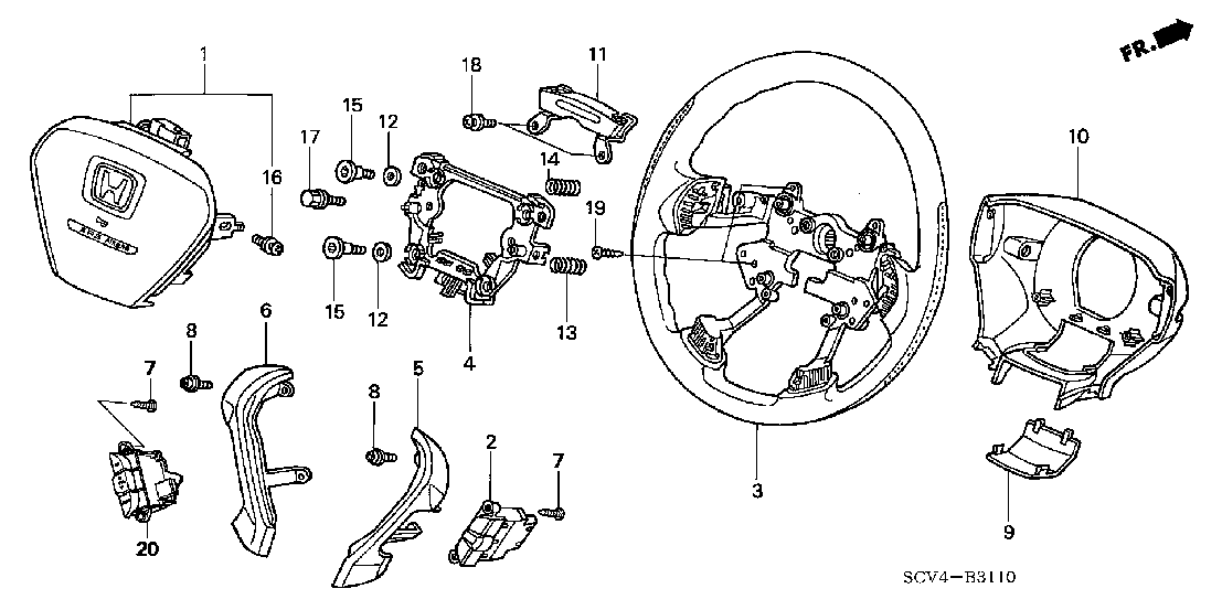 B 3110 STEERING WHEEL (SRS)