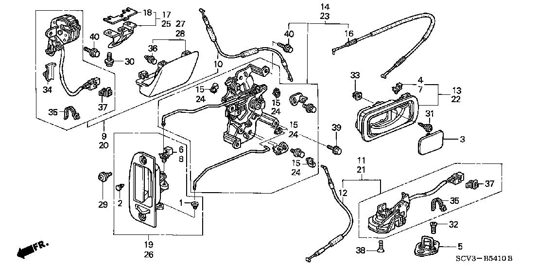 B 5410 REAR ACCESS PANEL LOCKS - OUTER HANDLE