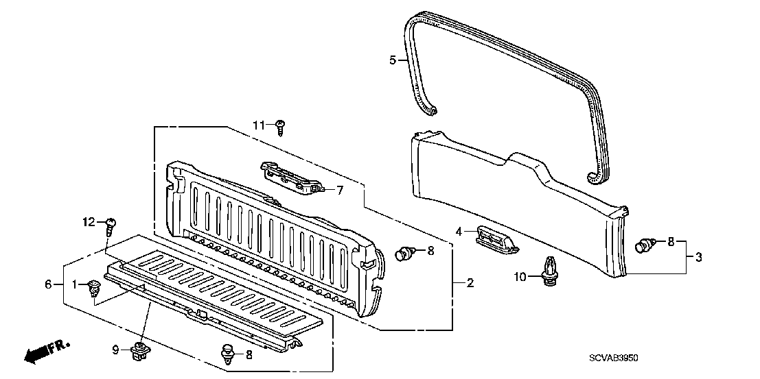 B 3950 TAILGATE LINING