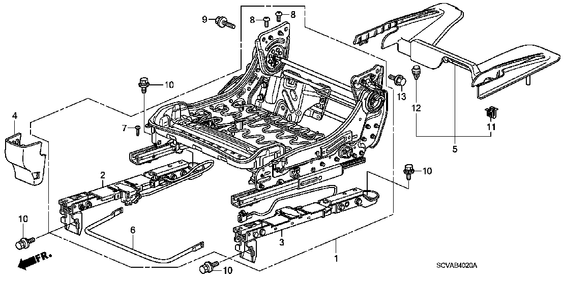 B 4020 FRONT SEAT COMPONENTS (R.)