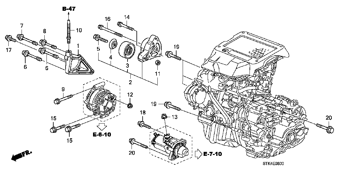 E 06 Кронштейн опоры двигателя