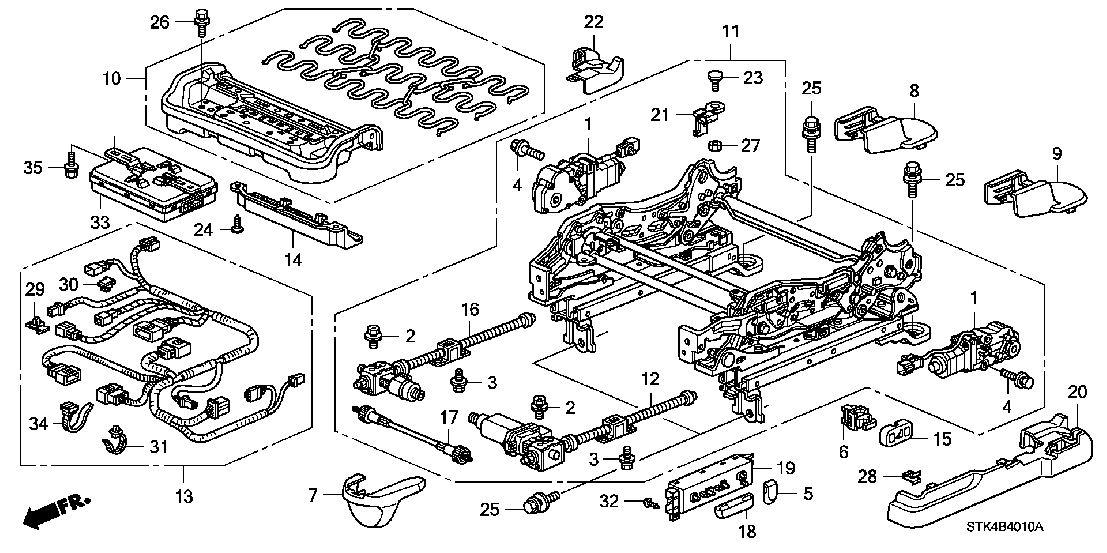 B 4010 FRONT SEAT COMPONENTS (L.) ('08)