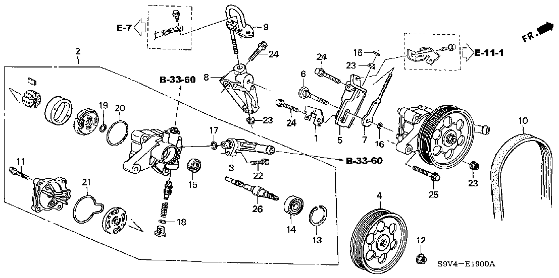 E 19 P.S. PUMP - BRACKET (-'04)