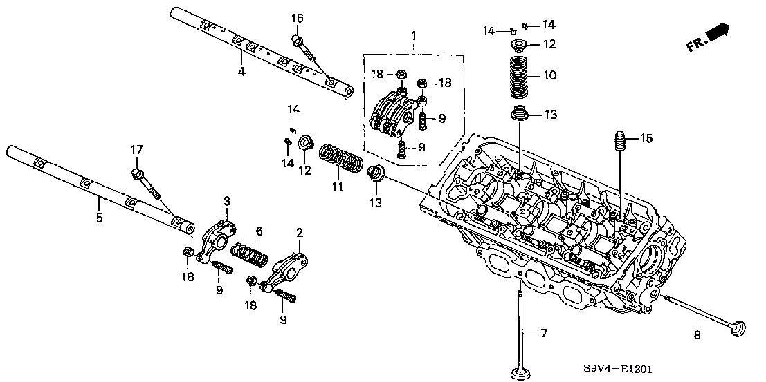 E 1201 VALVE - ROCKER ARM (RR.) (4WD)