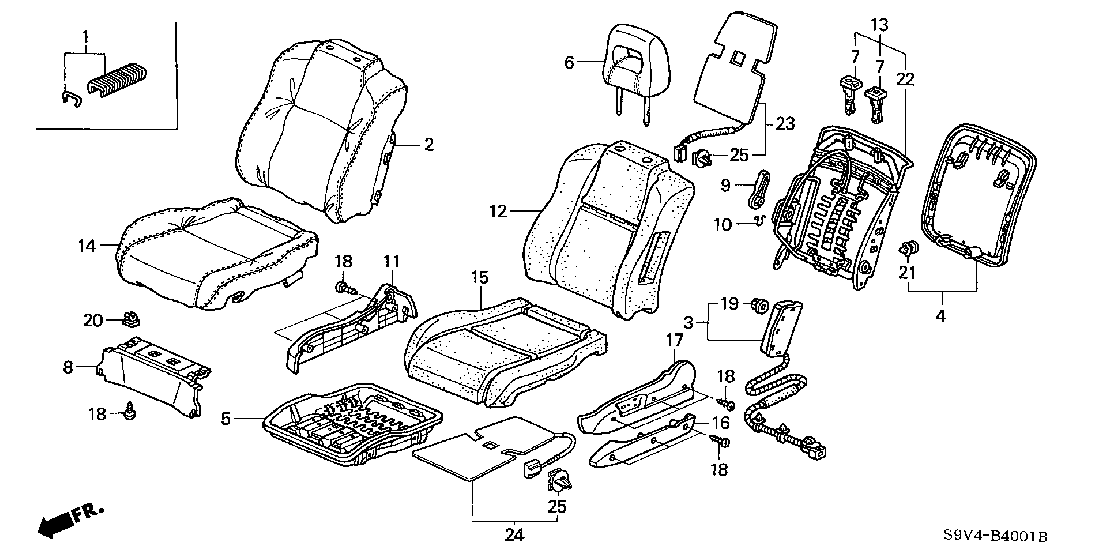 B 4001 FRONT SEAT (L.) (POWER) (-'05)
