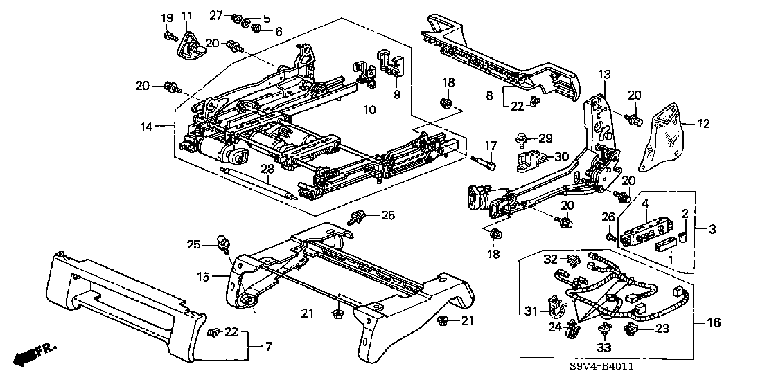 B 4011 FRONT SEAT COMPONENTS (L.) (POWER)