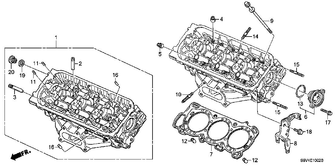 E 1002 FRONT CYLINDER HEAD ('05-)