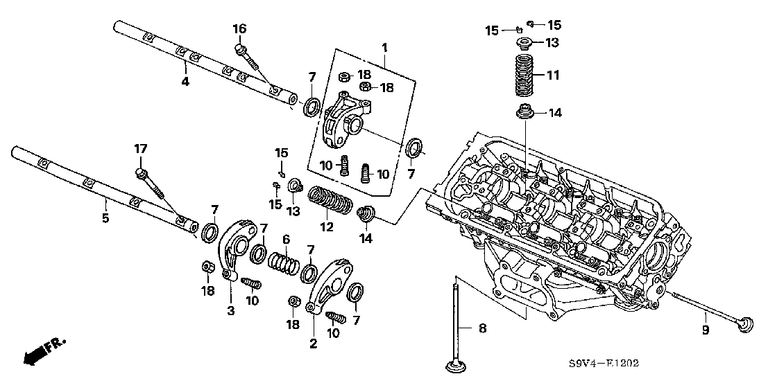 E 1202 VALVE - ROCKER ARM (FR.) (2WD)