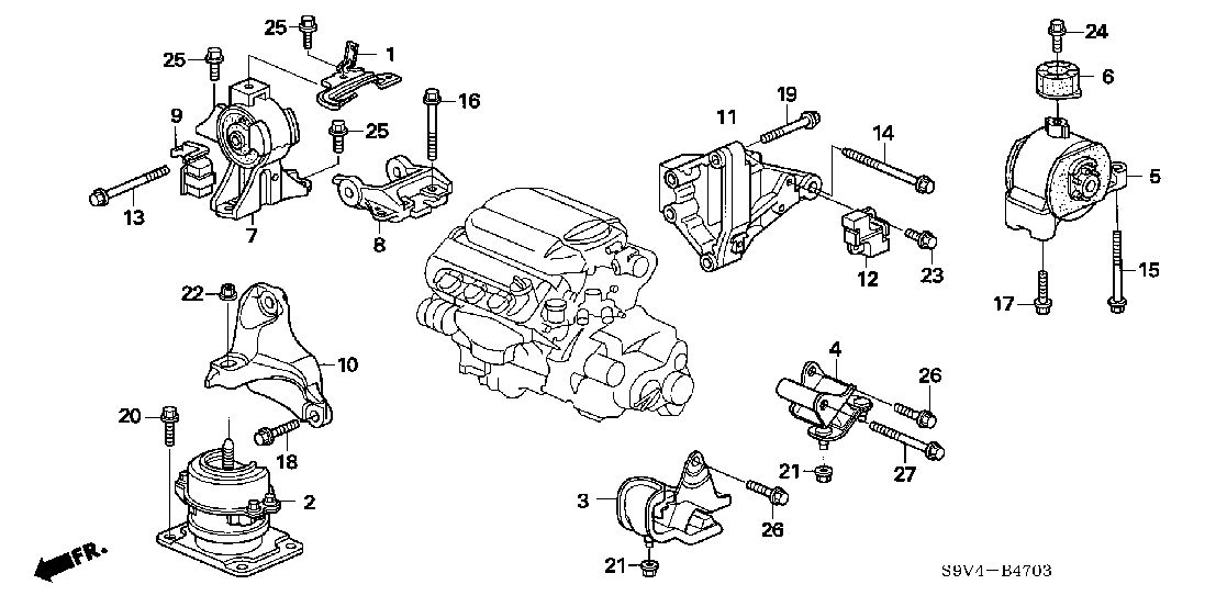 B 4703 ENGINE MOUNTS ('06-) (4WD)