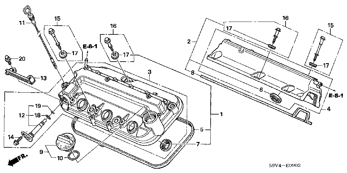 E 0902 CYLINDER HEAD COVER ('06-) (2WD)