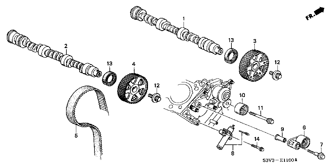 E 11 CAMSHAFT - TIMING BELT