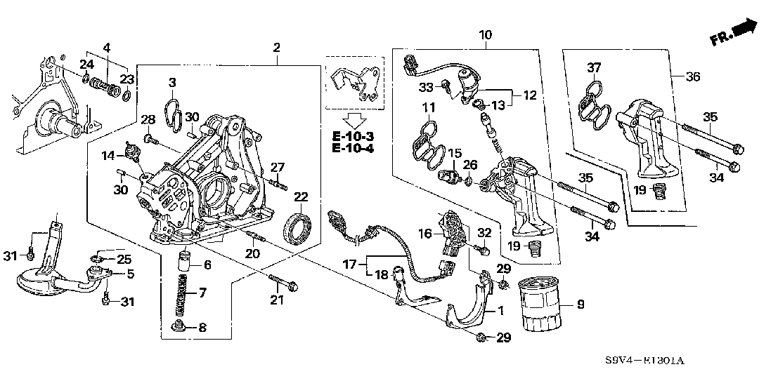 E 1301 OIL PUMP - OIL STRAINER ('05-)