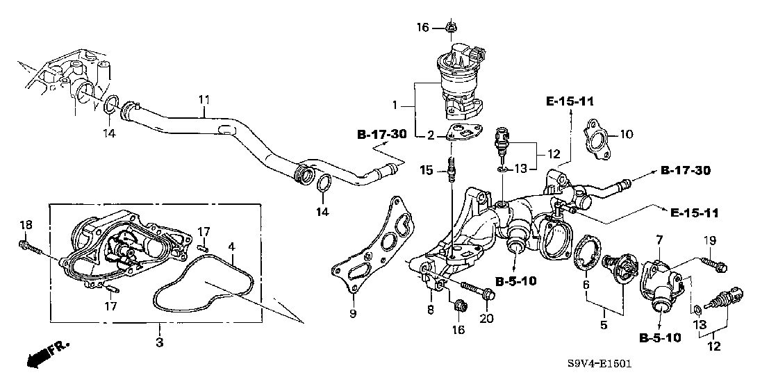 E 1501 WATER PUMP - SENSOR ('05-)