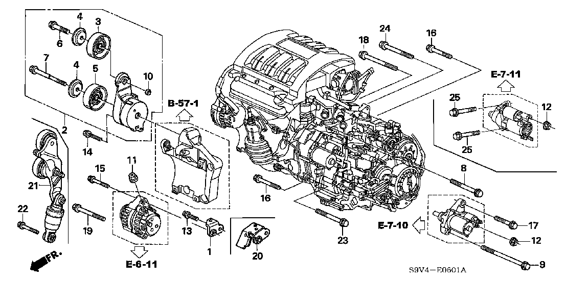 E 0601 ALTERNATOR BRACKET ('05-)