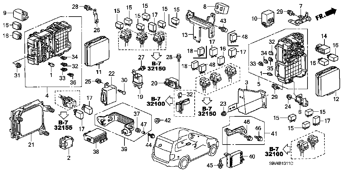 B 1311 CONTROL UNIT (CABIN) ('05-)