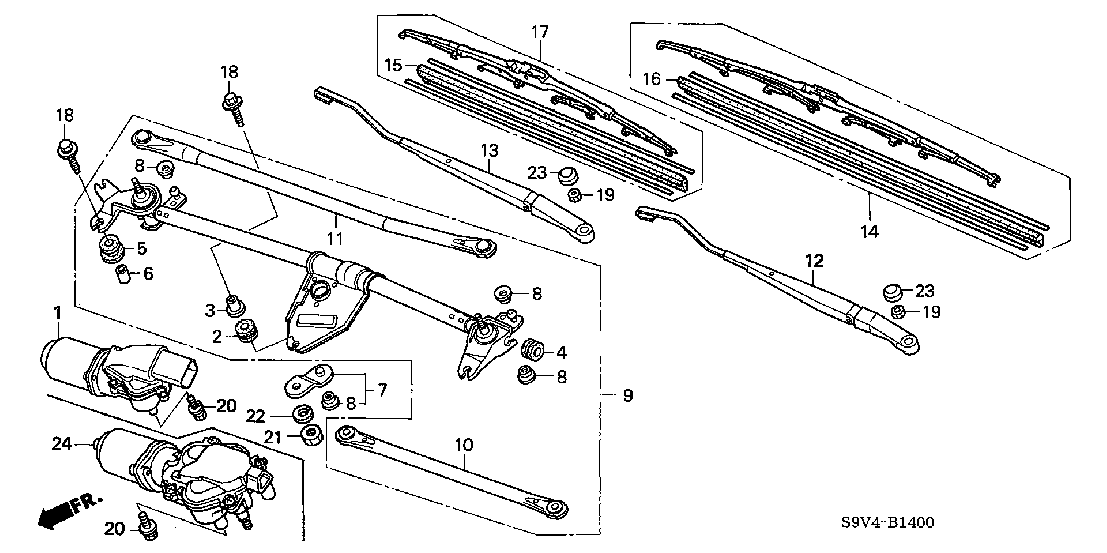 B 14 FRONT WINDSHIELD WIPER