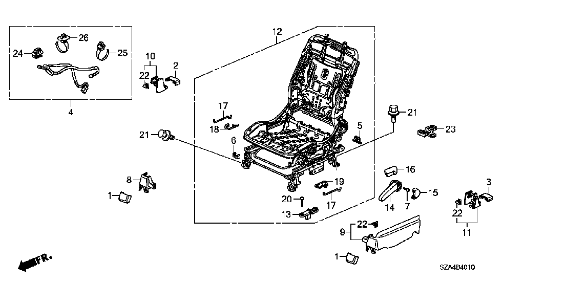 B 4010 FRONT SEAT COMPONENTS (L.)