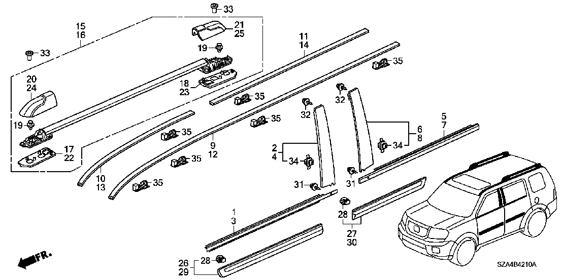 B 4210 MOLDING - ROOF RAIL