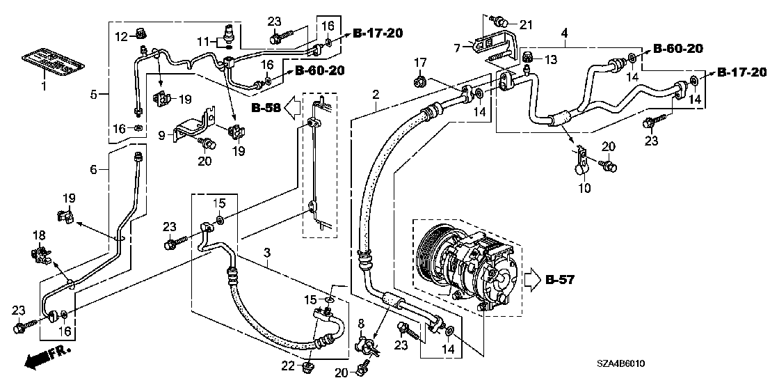 B 6010 A/C AIR CONDITIONER (HOSES - PIPES)
