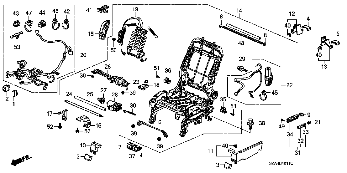 B 4011 FRONT SEAT COMPONENTS (L.) (POWER)