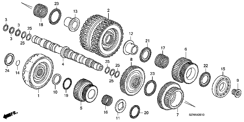 AT SECONDARY SHAFT - CLUTCH (LOW/2ND-5TH)