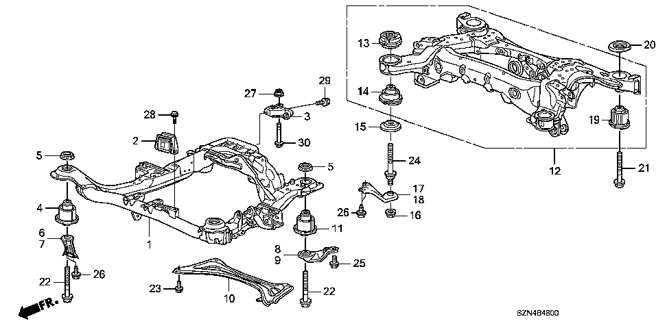 FRONT SUB FRAME - REAR BEAM